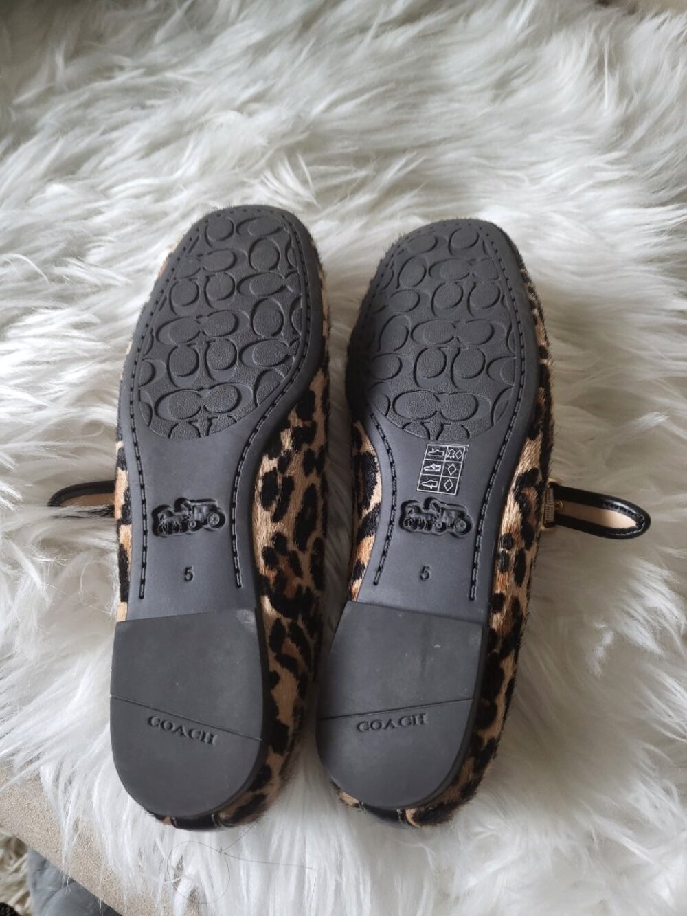 Coach Outlet C Rivet Mary Jane With Leopard Print Sz 5 - Picture 2 of 3